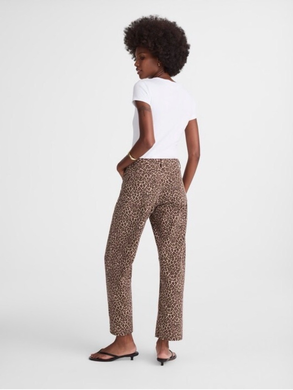 NWT Madewell the Darted Barrel Leg Leopard Cheetah Jeans Ankle Pants 23 24 - Picture 3 of 10